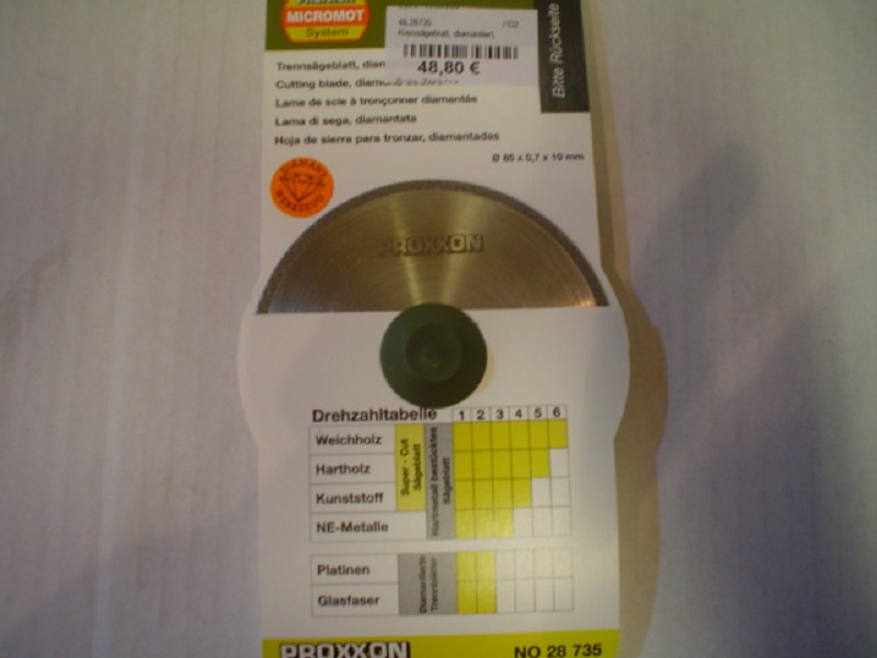 Proxxon 28735 Kreissägeblatt diamantiert