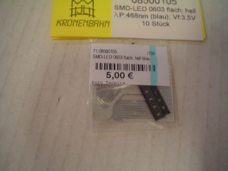 ArsTECNICA 8500105 SMD-LED 0603 flach hell blau, 3,5V, 10 Stück