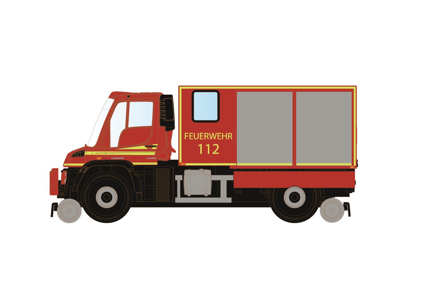Hobbytrain H32303 Zweiwege Unimog U423 Feuerwehr Ep.VI DC/DCC Spur N