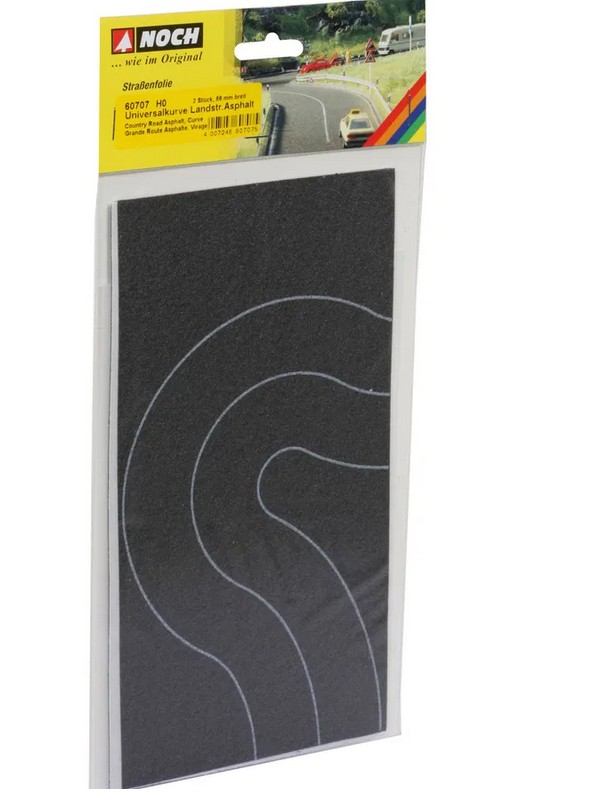 Noch 60707 Landstraße Universalkurve Asphalt 2 Stück 1:87 Spur H0