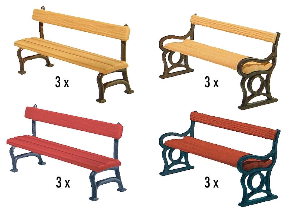 Faller 180443 12 Parkbänke 1:87 Spur H0 Neu OVP