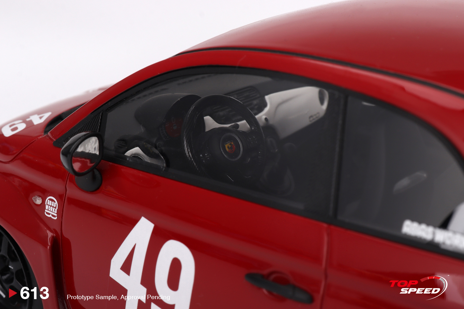 Top Speed 613 Fiat Abarth LB-WORKS x Abas Works 595 Red 2024 1:18