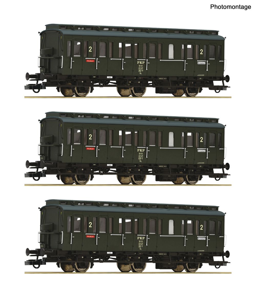 Roco 6200100 3-tlg Set Abteilwagen PKP 1:87 Spur H0 DC Neu OVP