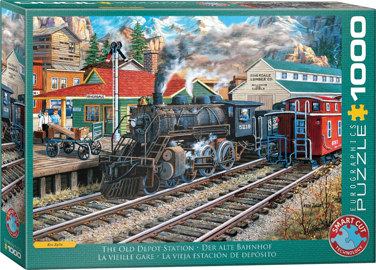 EUROGRAPHICS 6000-5876 Der alte Bahnhof 1000 Teile Puzzle NEU OVP Dampflok