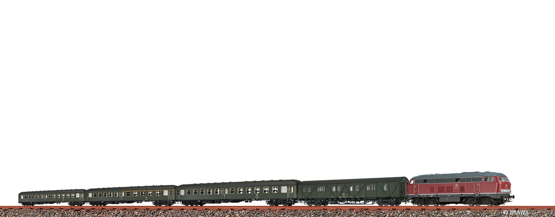Brawa 50830 Eilzug-Set E 1642 DB 5-teilig 1:87 Spur H0 AC Digital