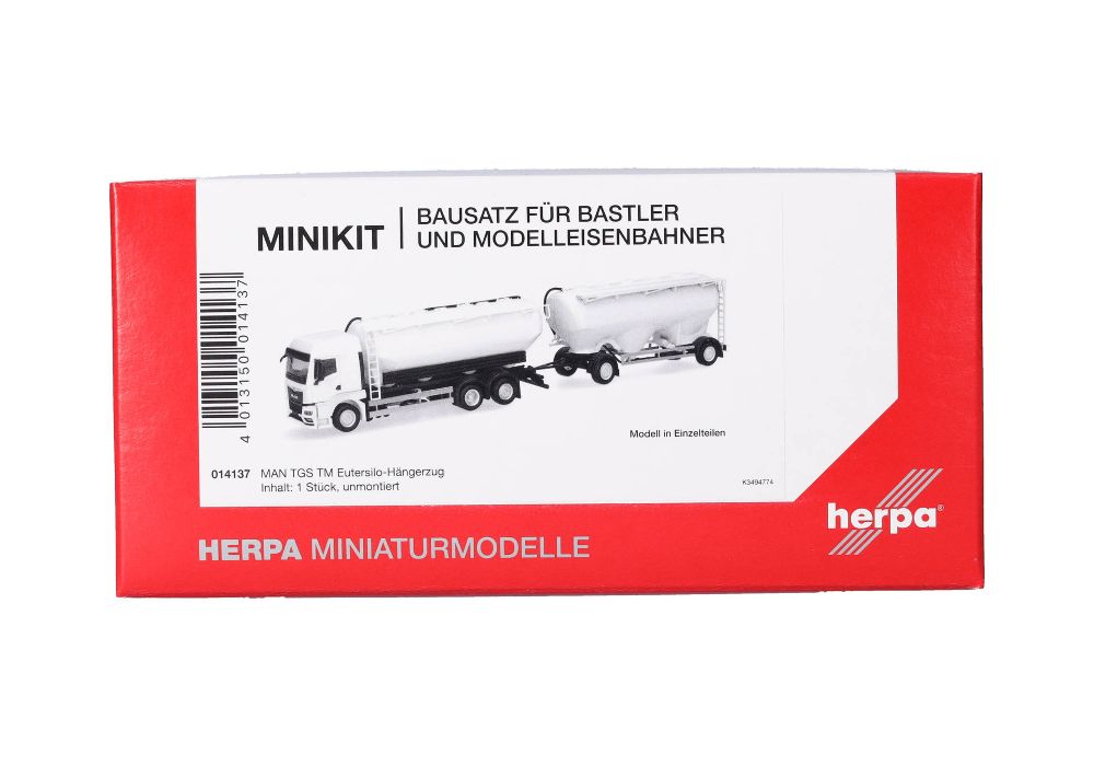 Herpa 014137 MiniKit: MAN TGS TM Eutersilo-Hängerzug, weiß 1:87