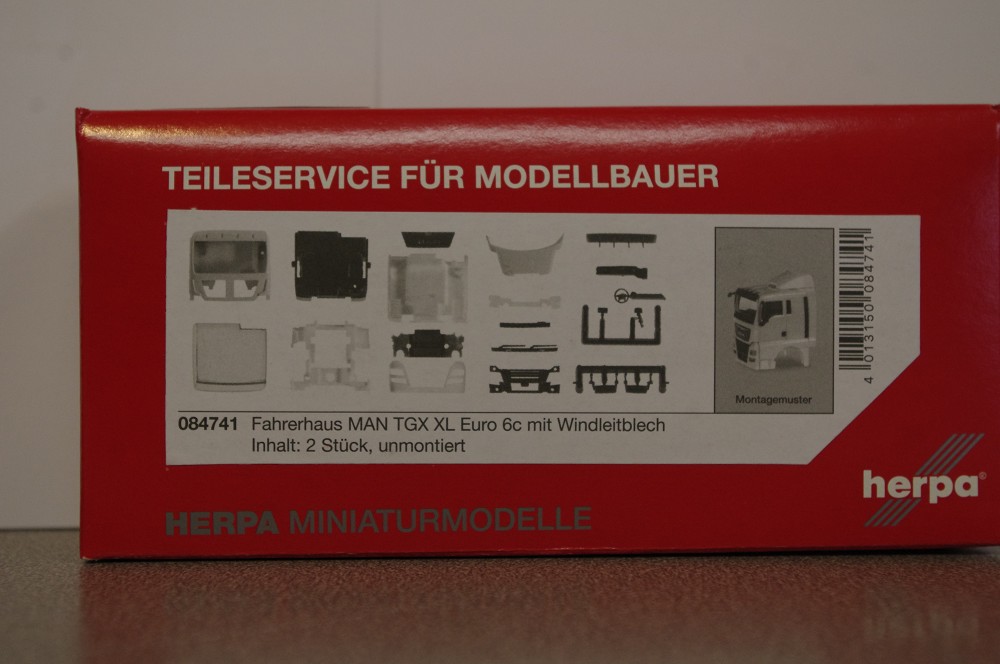 Herpa 084741 Fahrerhaus MAN TGX XL Euro 6c mit Windleitblech 1:87 H0 Neu