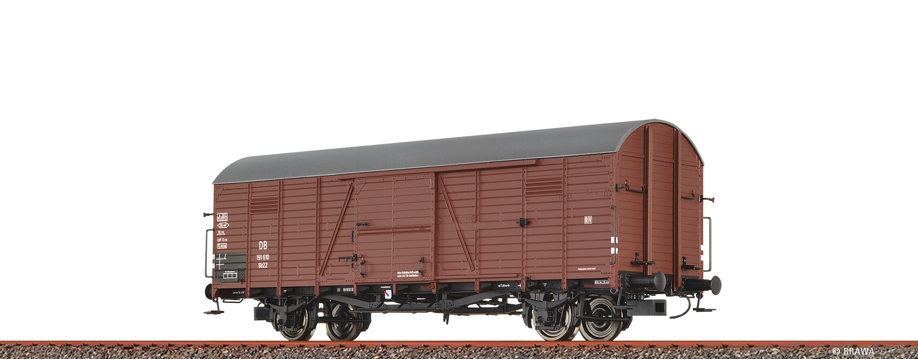 Brawa 51348 H0 Gedeckter Güterwagen Glr22 DB