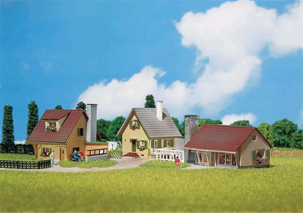 Faller 232221 3 Einfamilien-Häuschen 1:160 Spur N Neu OVP