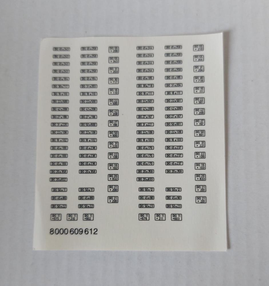 Roco 00609 Kennzeichensatz BGS - 1:87, Spur H0, OVP