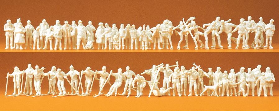 Preiser 16347 Im Winter. 65 unbemalte Figuren