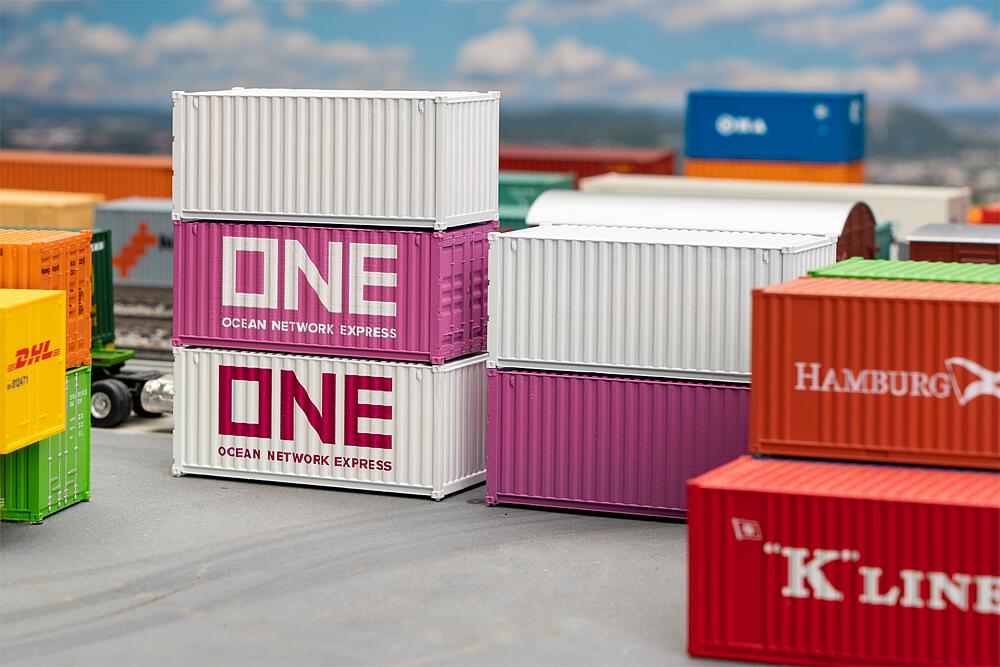 Faller 182052 20' Container ONE, 5er-Set, H0 1:87, Ep. VI, NEU OVP