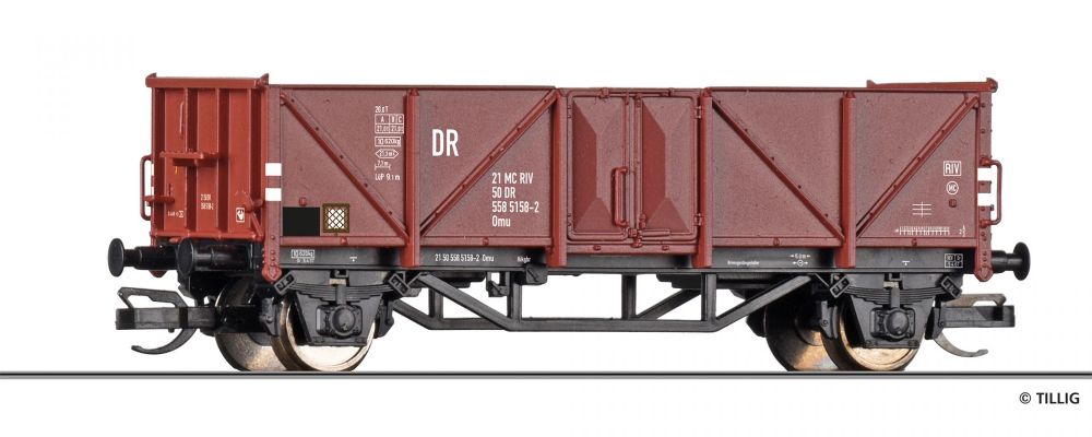 Tillig 95582 Offener Güterwagen Om DR 1:120 Spur TT NEU OVP