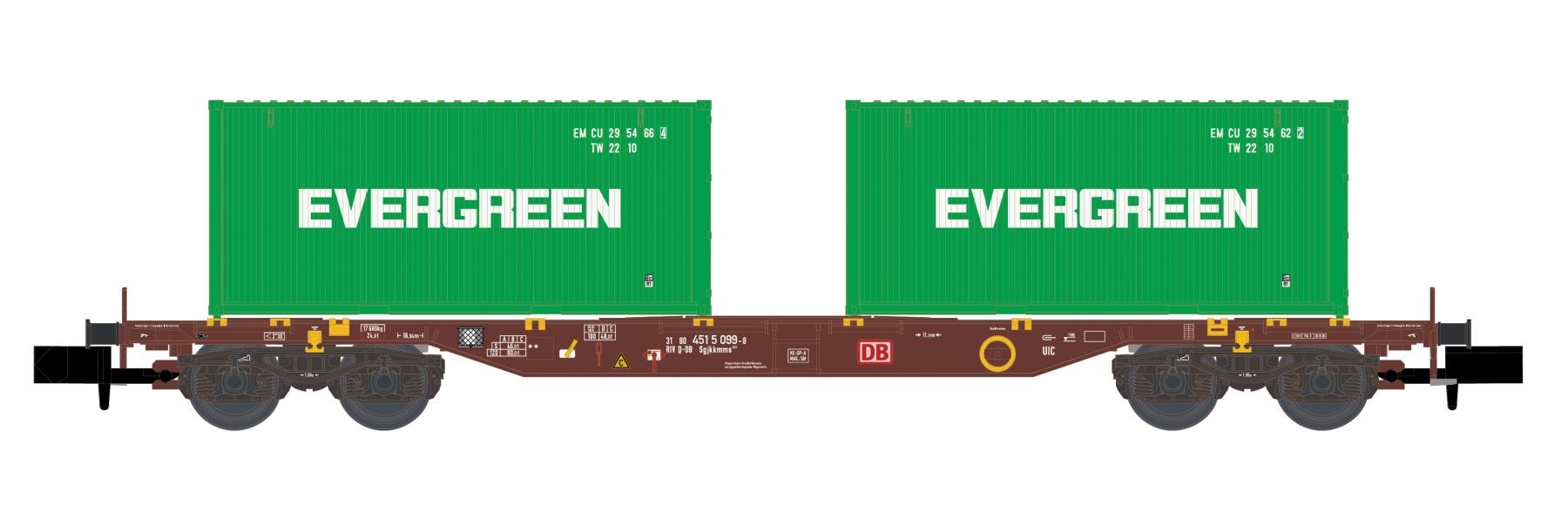 Hobbytrain H23204 Containerwagen Sgjkkmms 699 DB, Ep.IV Spur N