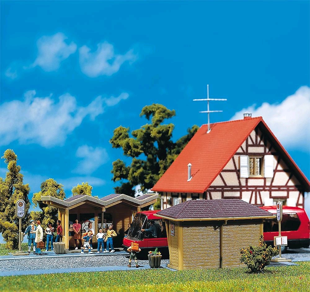 Faller 180587 2 Bus-Wartehäuschen 1:87 Spur H0 Neu OVP