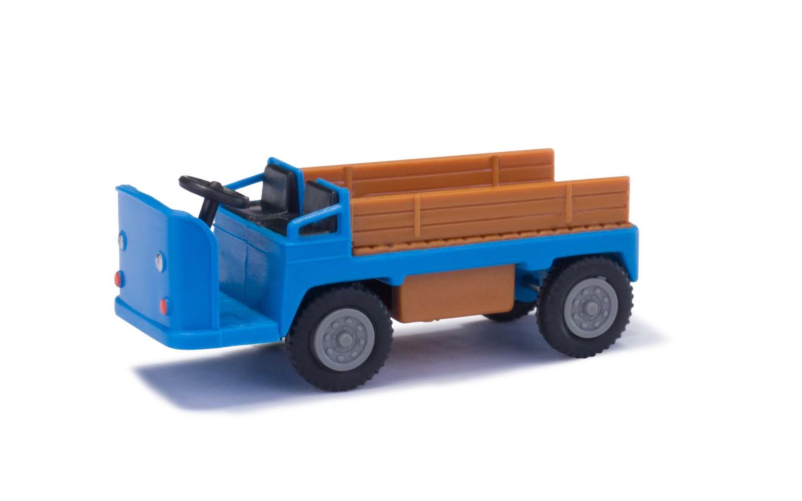 Busch 210010023 E-Karre Balkancar mit Bordwänden Blau 1:87 Spur H0