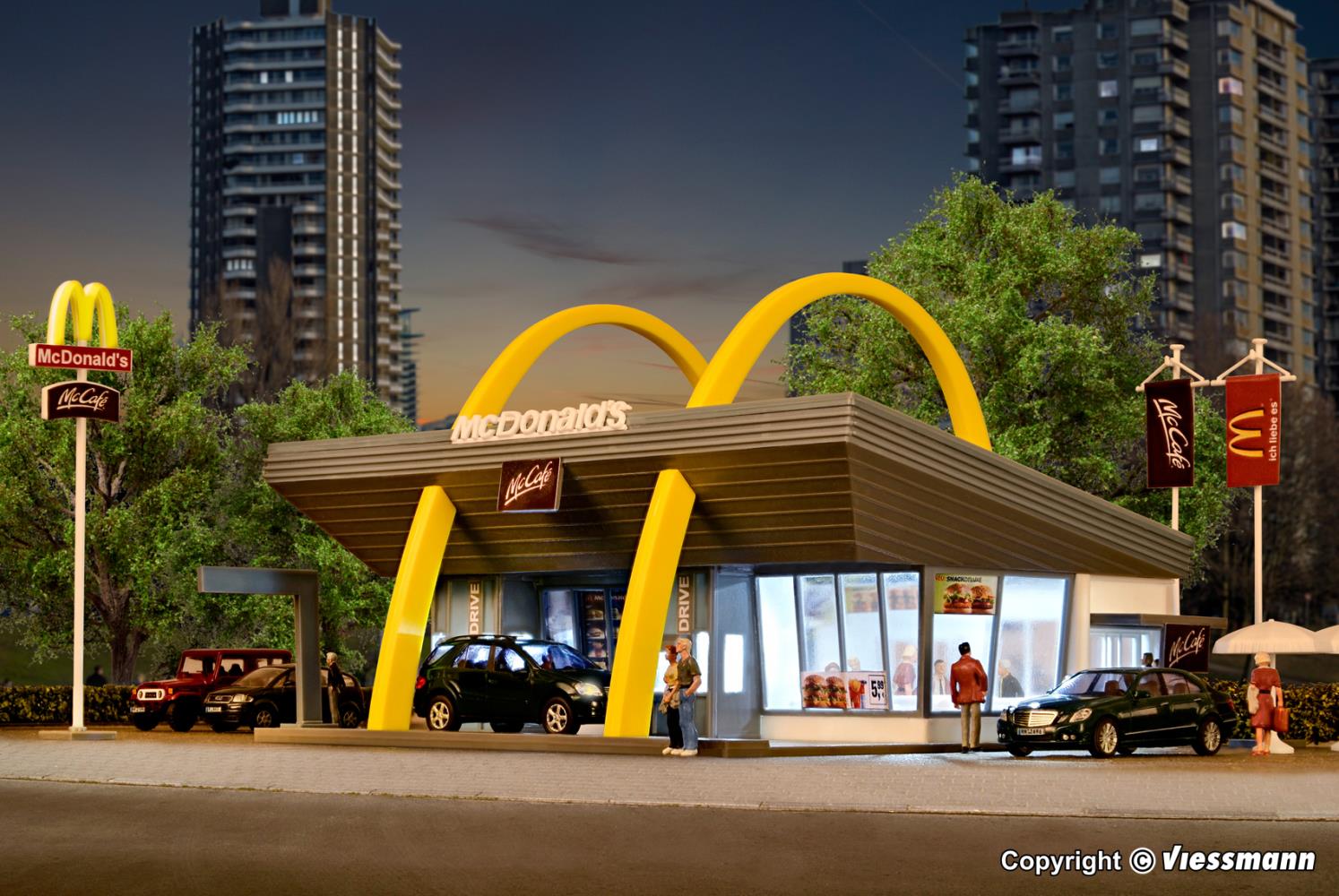 Vollmer 43634 McDonald´s Schnellrestaurant mit McDrive 1:87 Spur H0