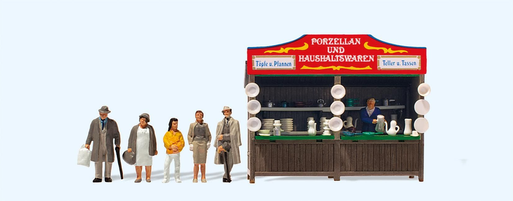 Preiser 24693 Kirmesbude „Porzellan“ 1:87 Spur H0 Fertigmodell Neu