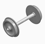 Liliput L939336 Wechselstrom-Radsatz NEM 340, d=9 24,7 mm (2 Stück)