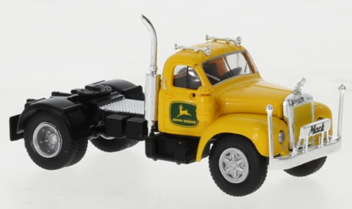 Brekina 85978 Mack B 61 gelb John Deere 1953 1:87 Spur H0 Neu