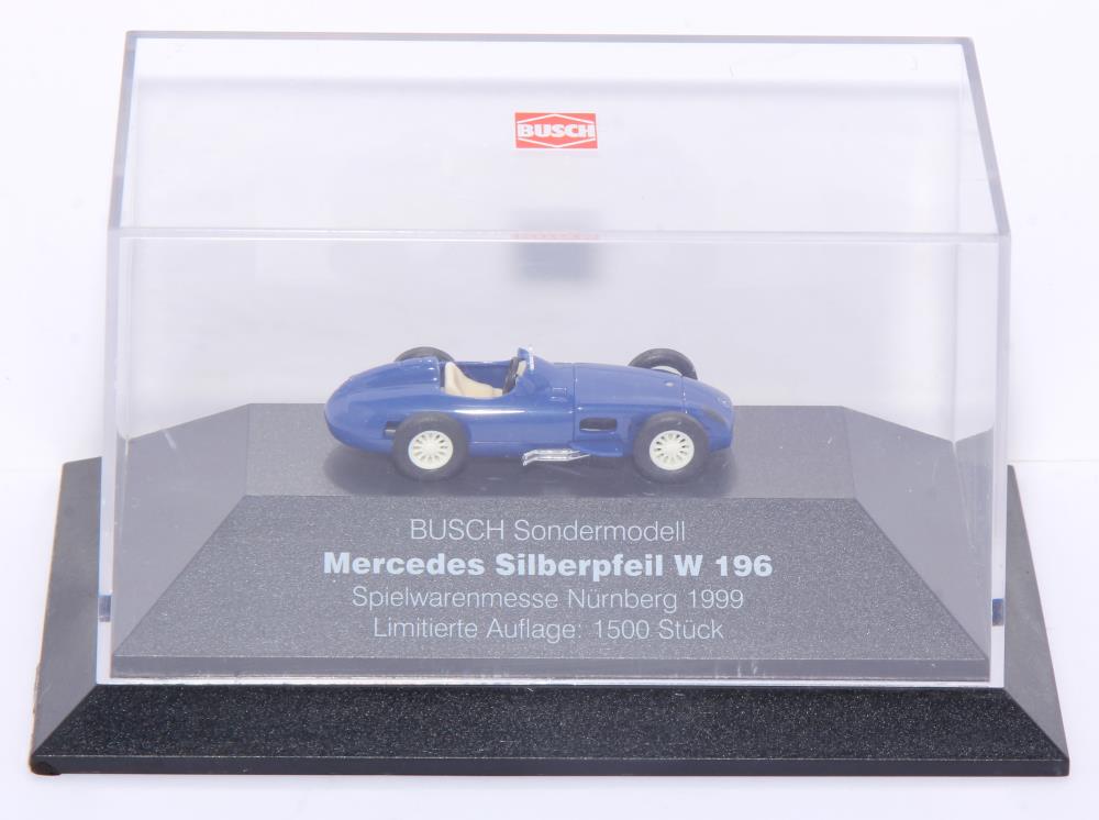 Busch Rennwagen MB W196 Silberpfeil Sondermodell Messe 1999, 1:87, blau, OVP