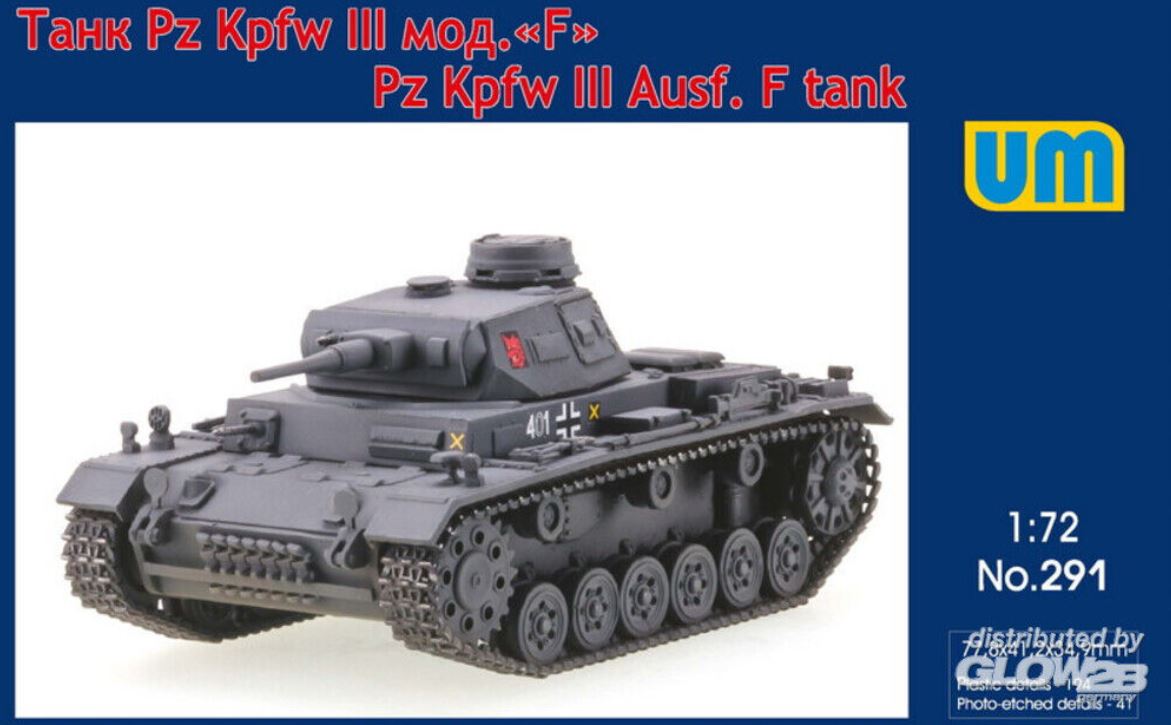 Unimodels 291 Pz.Kpfw III Ausf. F tank 1:72 Bausatz Neu OVP