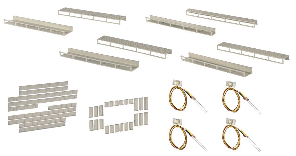 Viessmann 6045 Startset Etageninnenbeleuchtung, 8 Schienen,4 verschiedene G