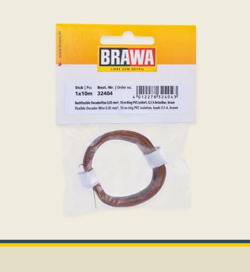 Brawa 32404 Hochflexible Decoderlitze 0,05 mm² braun Neu OVP