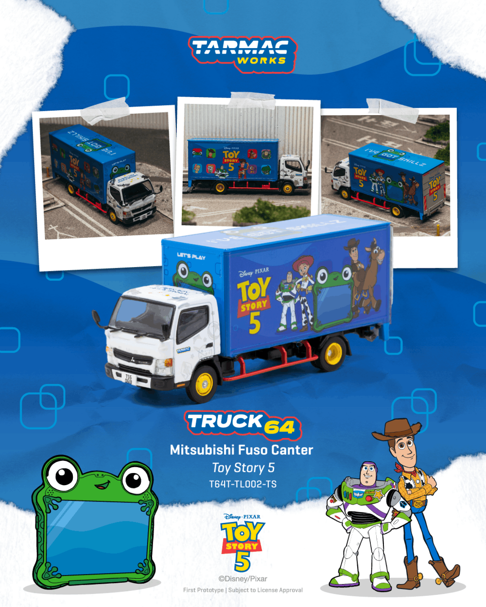 Tarmac Works T64T-TL002-TS 1/64 Mitsubishi Fuso Canter Toy Story 5