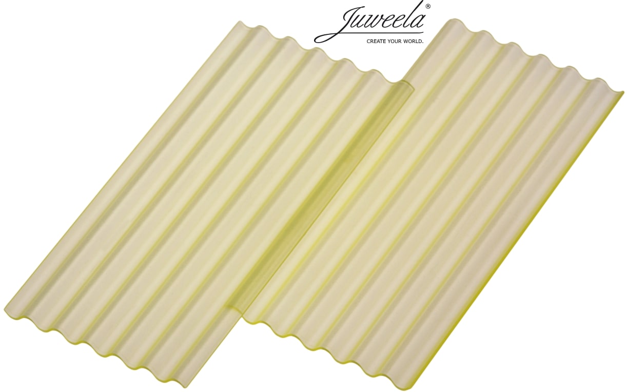 Juweela 23275 Wellplatte "Faserzement" gelb transparent, 30x (Miniatur)