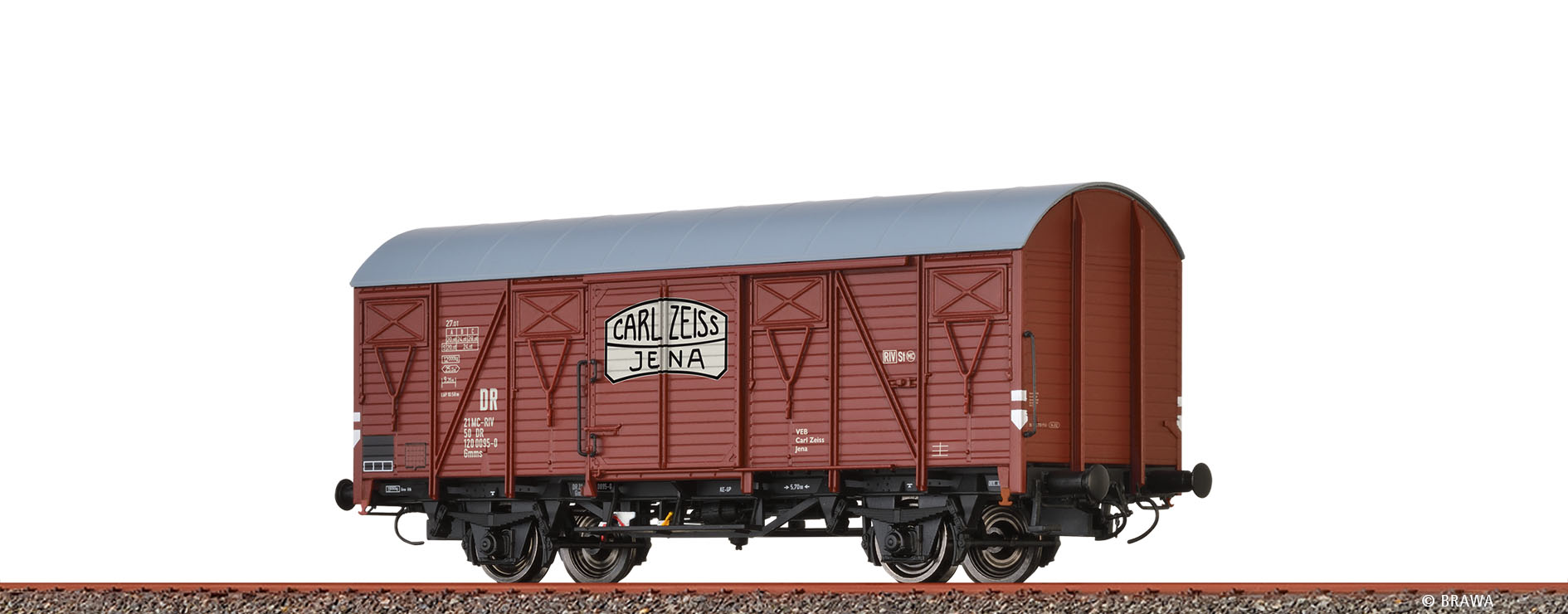 Brawa 51367 H0 Gedeckter Güterwagen Gmms "Carl Zeiss Jena" DR