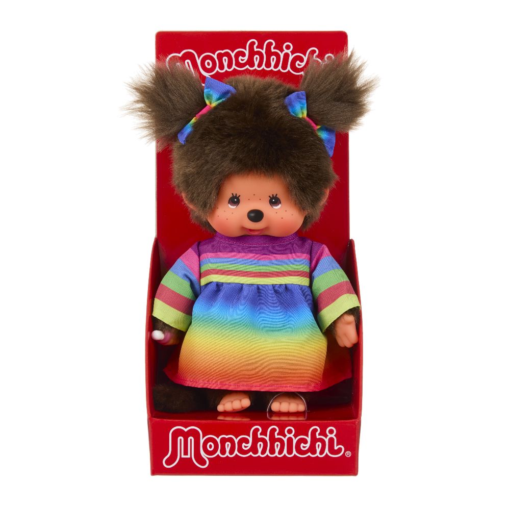 Monchhichi 204090 Plüschfigur Rainbow Dress Girl 20 cm Stoff NEU