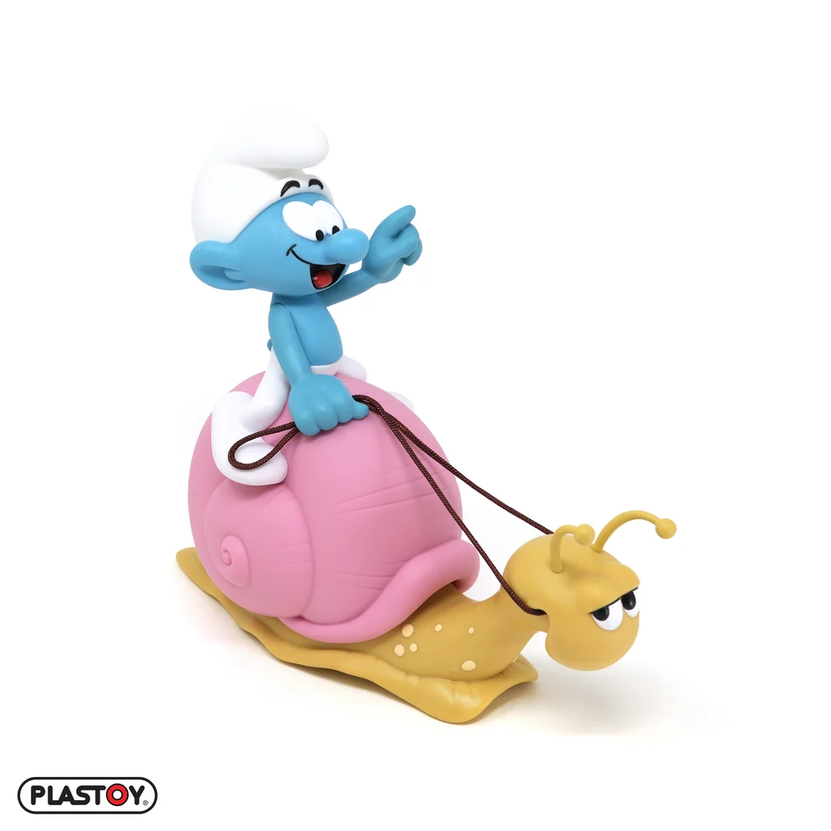 Plastoy 80329 Schlumpf auf Schneckenrücken 15 cm NEU OVP Spardose