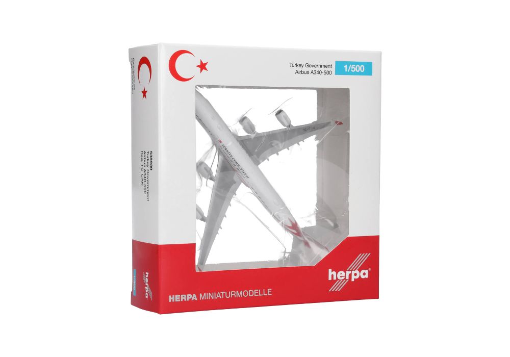 Herpa 538930 Turkey Government Airbus A340-500 - TC-CAN 1:500