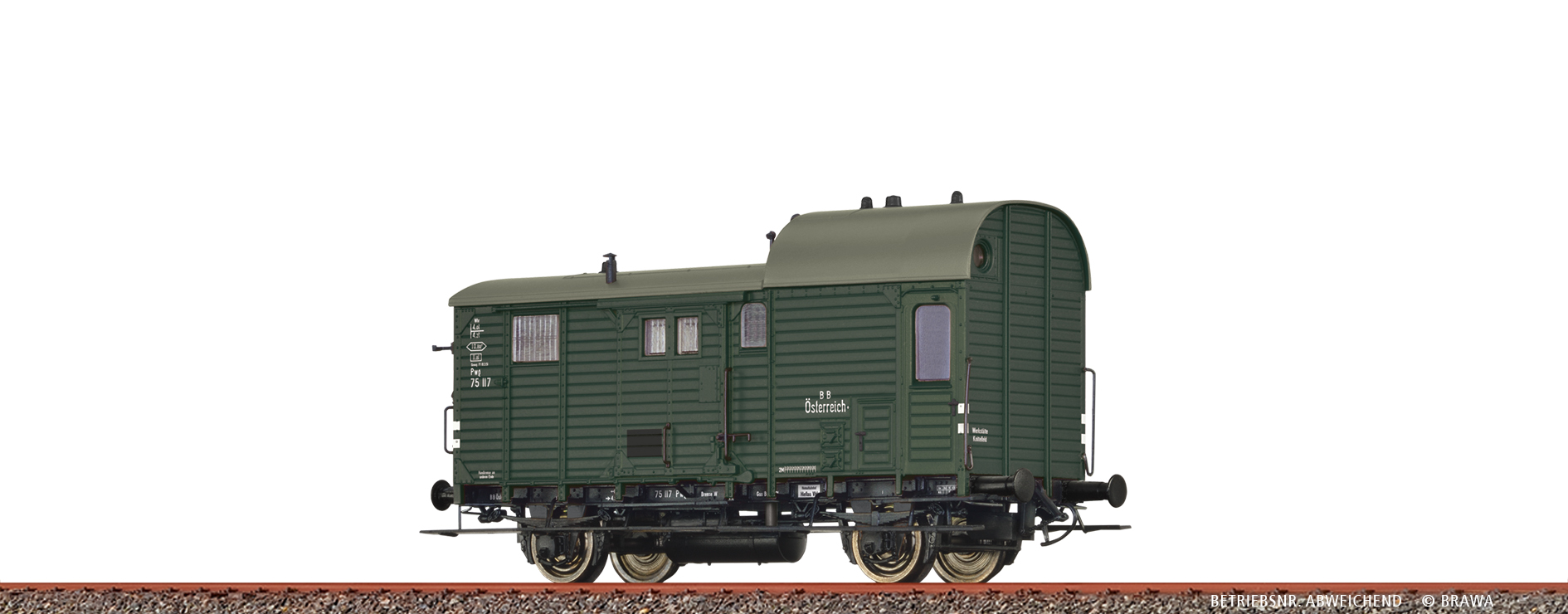 Brawa 49433 Güterzuggepäckwagen Pwg BBÖ 1:87 Spur H0 DC Neu
