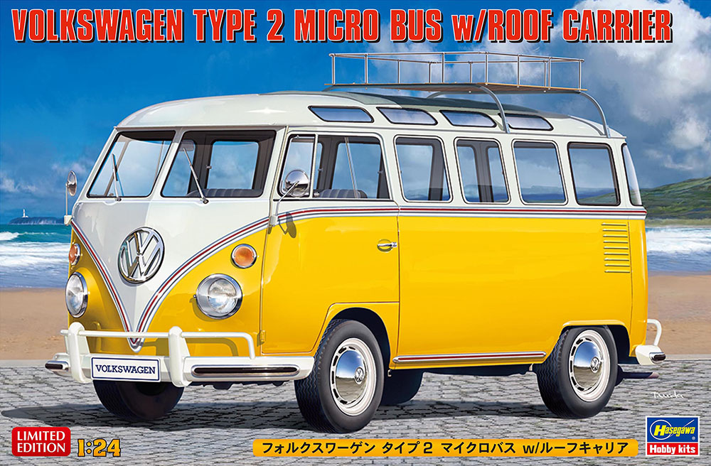Hasegawa 20689 Volkswagen Type 2 mit Dachträger 1:24 Bausatz Neu