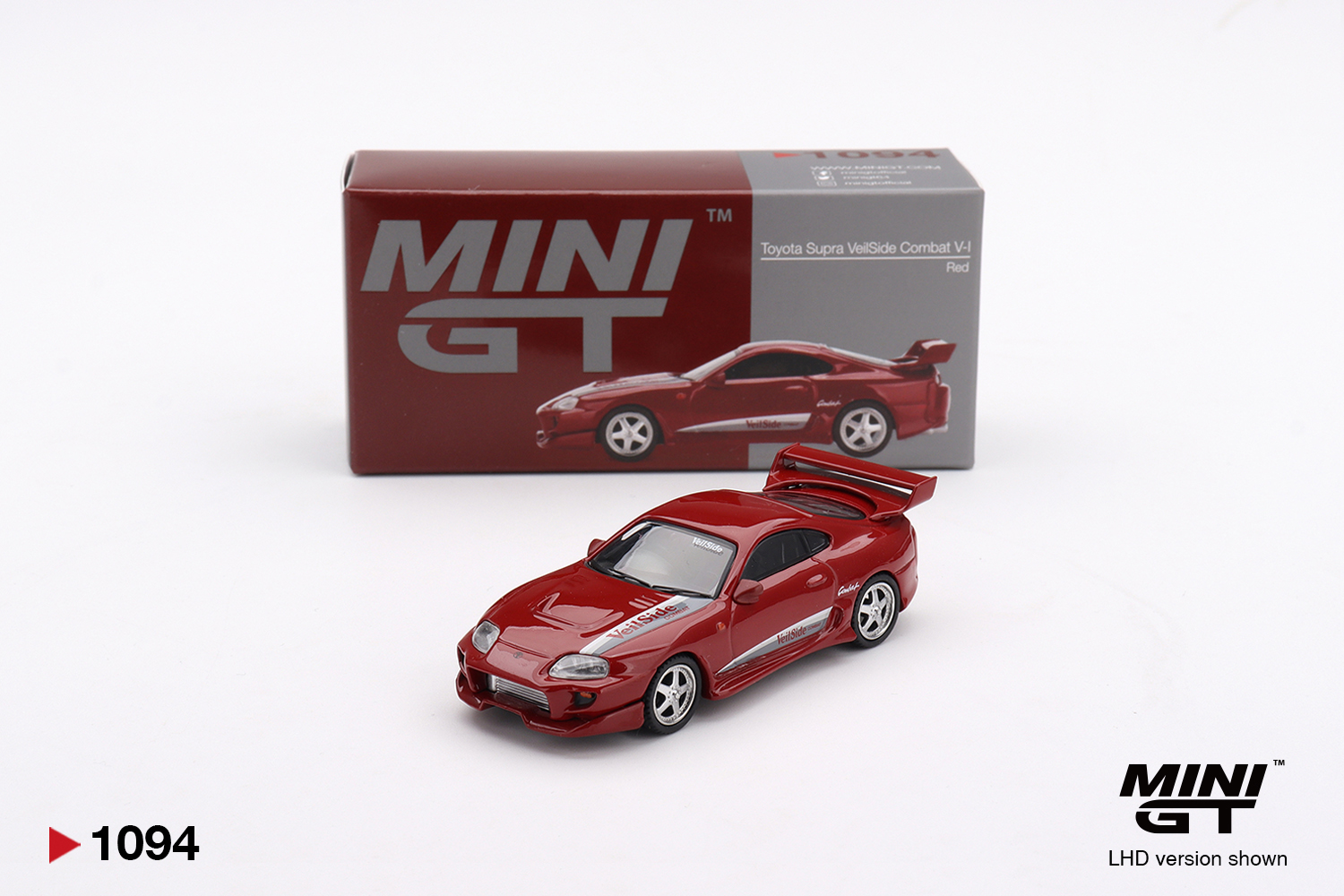 Mini GT 1094 Toyota Supra MK4 VeilSide Combat V-I Red 1994 1:64