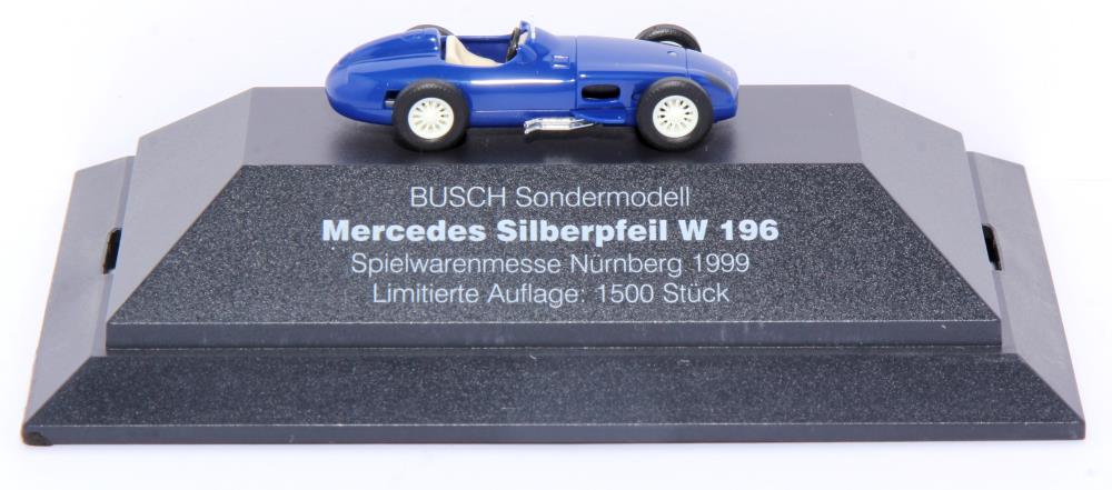 Busch Rennwagen MB W196 Silberpfeil Sondermodell Messe 1999, 1:87, blau, OVP