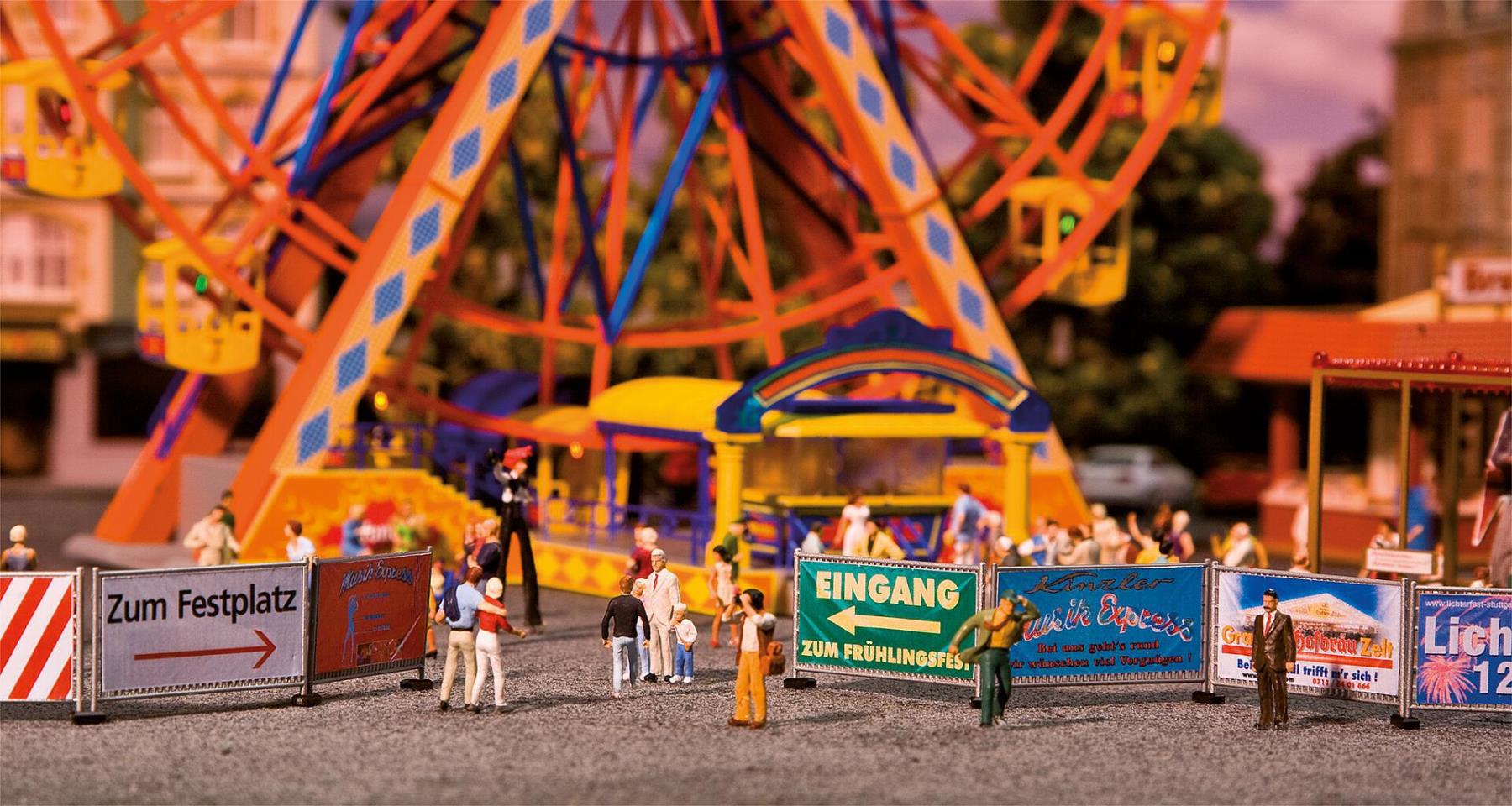 Faller 140358 Kirmes-Absperrzäune und -Schilder 720 mm 1:87 Spur H0
