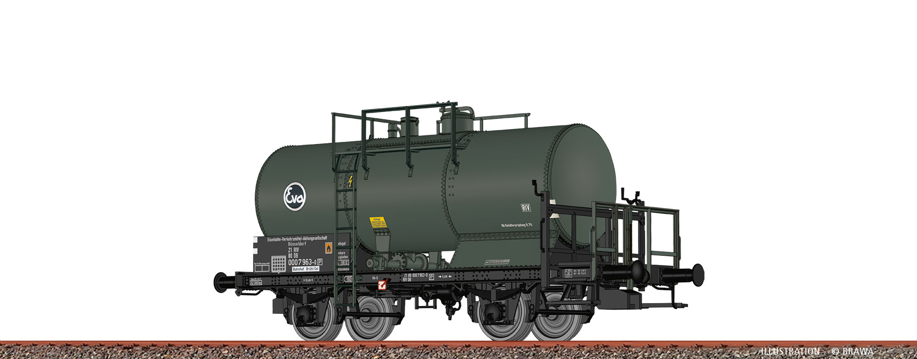 Brawa 50860 Kesselwagen 2-achsig Z[P] EVA DB 1:87 Spur H0 DC