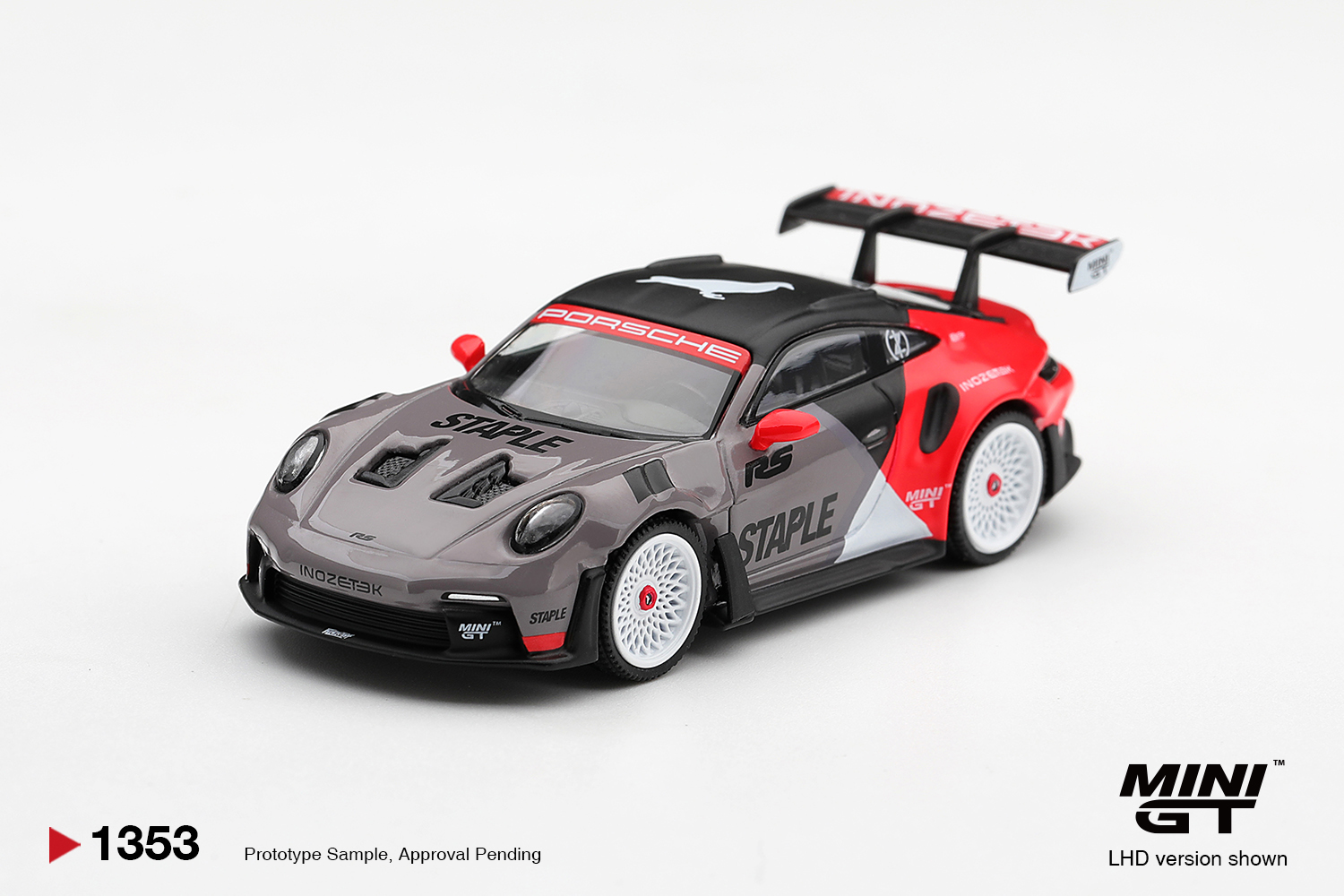 Mini GT 1353 1:64 PORSCHE 911 (992) GT3 RS STAPLE X INOZETEK 2025