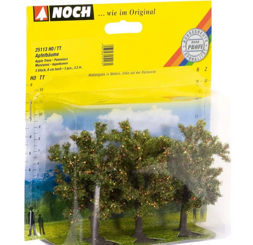 Noch 25113 Apfelbäume 3 Stück 8 cm hoch 1:87/1:120 Spur H0/TT