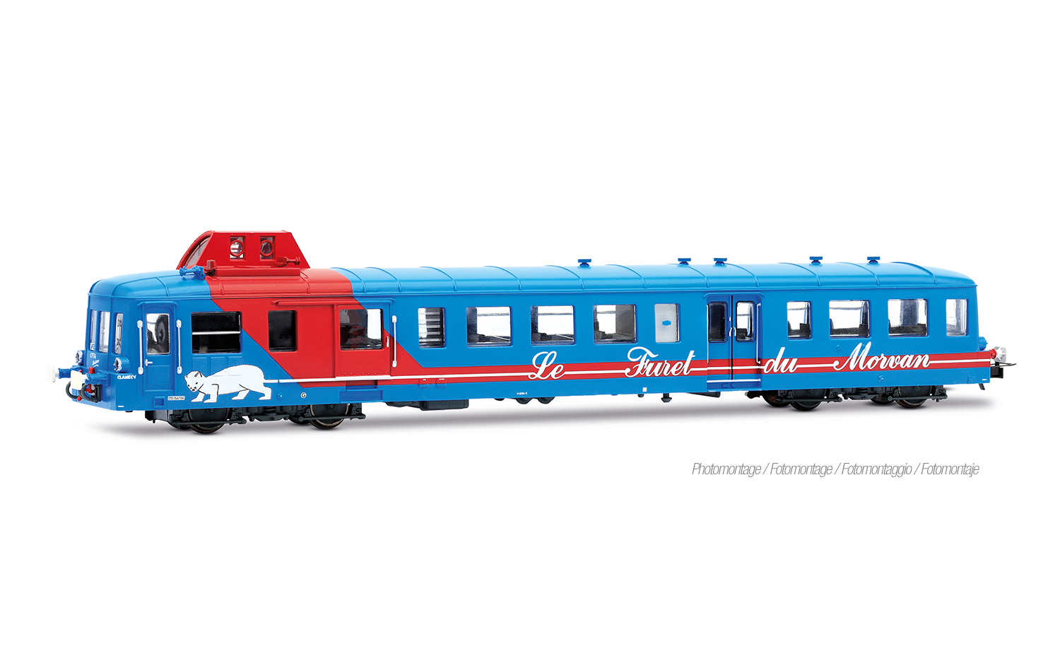 Jouef HJ2624 CFTA, Dieseltriebwagen X 3876 „Le Furet du Morvan”, blau-rot