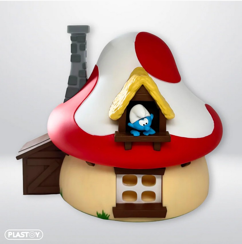 Plastoy 80201 Schlümpfe Pilzhaus 15 cm NEU OVP Spardose