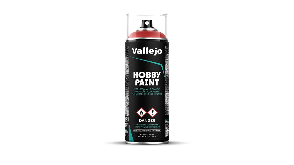 Vallejo 28016 Scharlachrot, Fantasie Farben, Sprühdose, 400 ml NEU