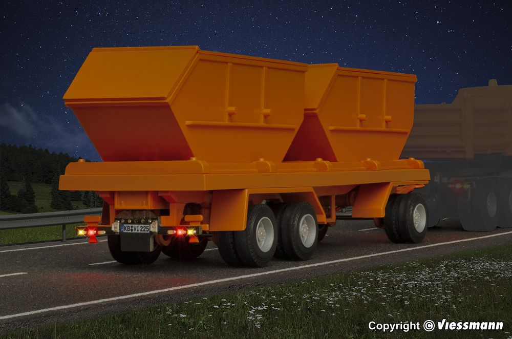 Viessmann 8225 3-achs Containeranhänger kommunalorange Spur H0