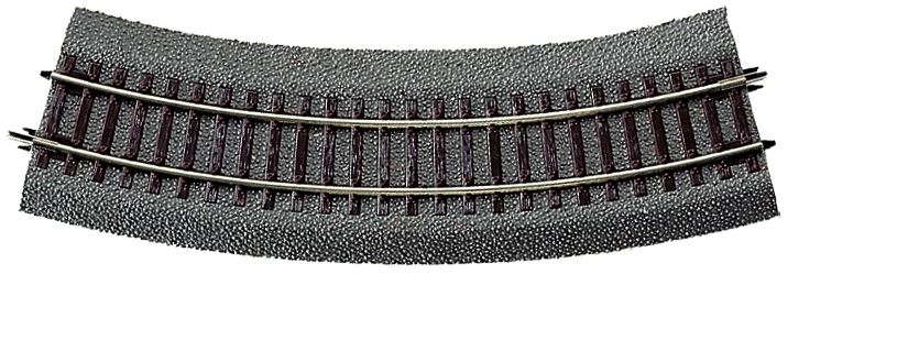 Roco 42522 Gebogenes Gleis R2 30° 358 mm mit Bettung Spur H0