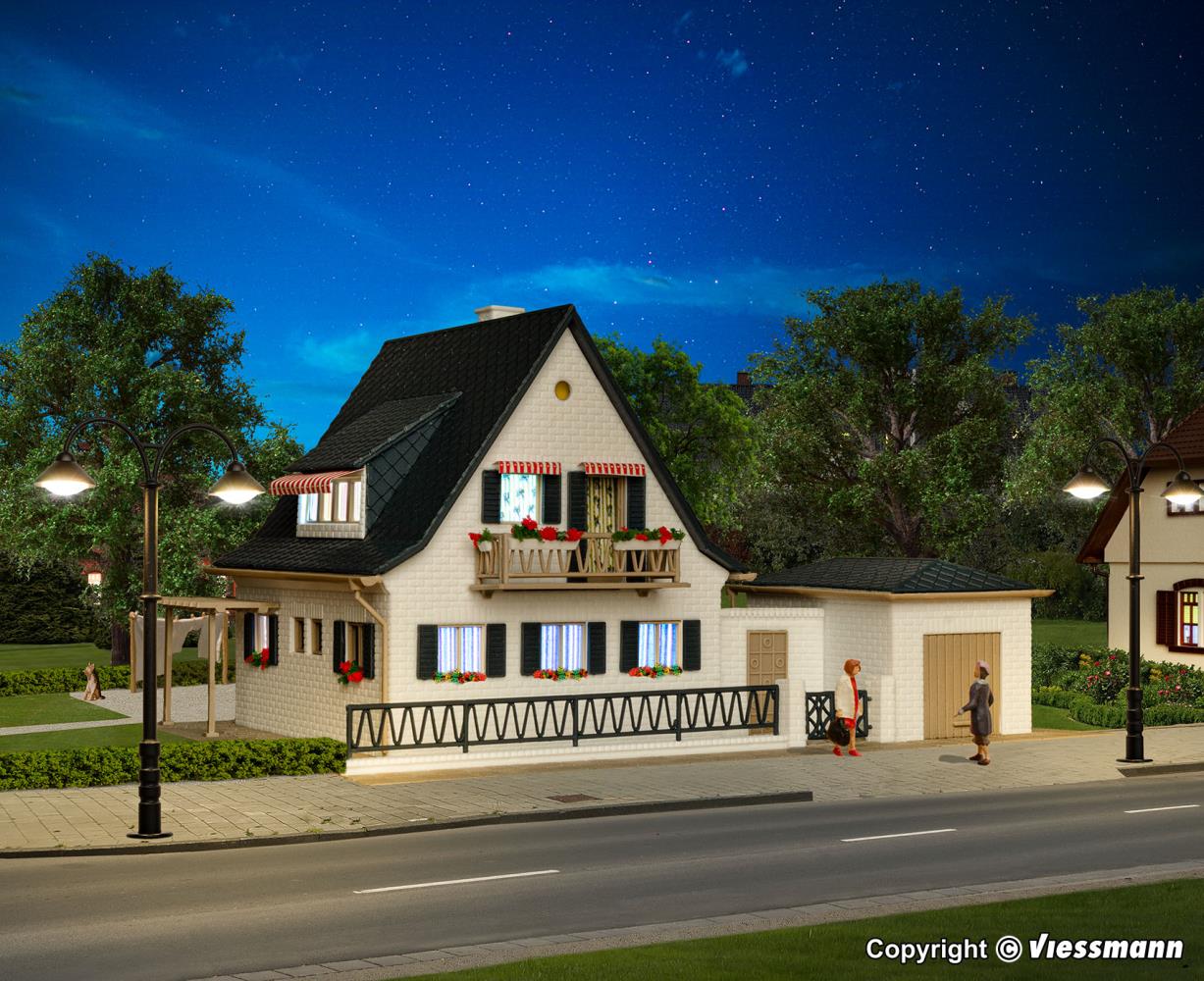 Vollmer 43718 Wohnhaus mit Garage 1:87 Spur H0 Bausatz Neu OVP