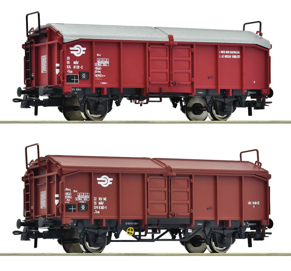 Roco 6600116 2-tlg Set Schiebedachwagen Gattung Tcs MAV Spur H0
