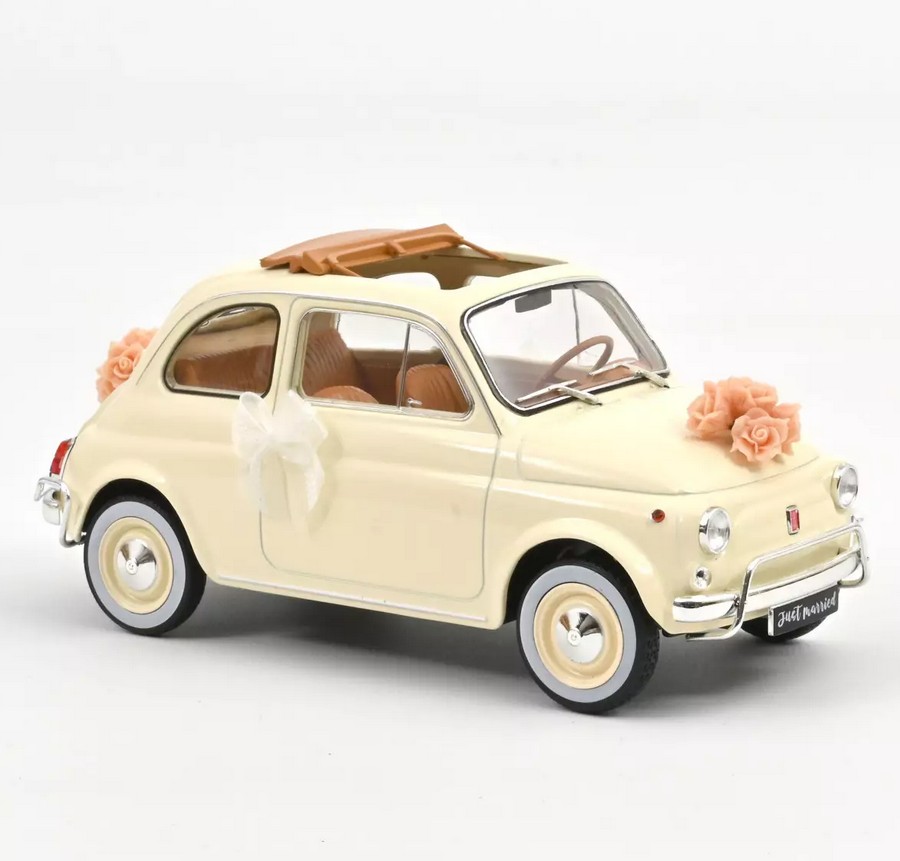 Norev 187780 Fiat 500 L 1968 Elfenbein Hochzeitsgeschenk 1:18 NEU
